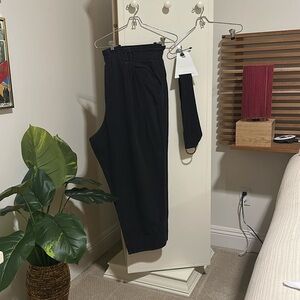 Anthropologie-Cotton Pants with Belt, 2x. Black.